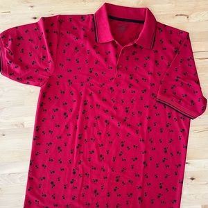 Men’s Red Polo with Palm Print